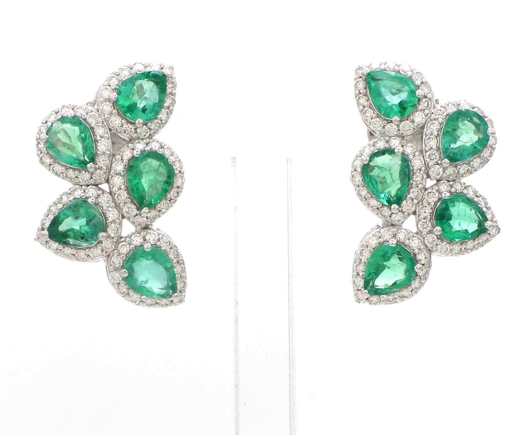 JPERG-3491/9300 Emerald Diamond Earring