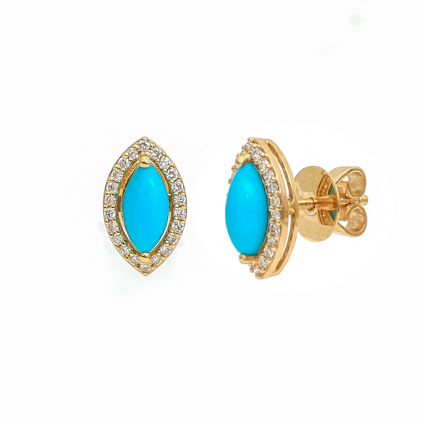 JPERG-3527/9458 Turquoise Diamond Earring