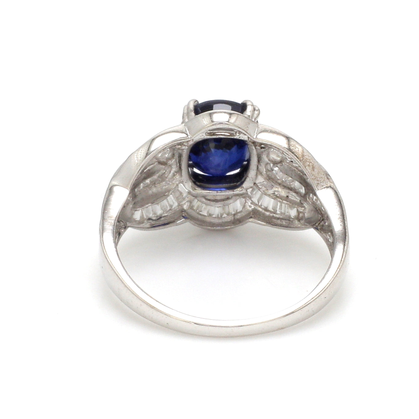 JPRG-3100/8110 Blue Sapphire Oval With Diamond Ring