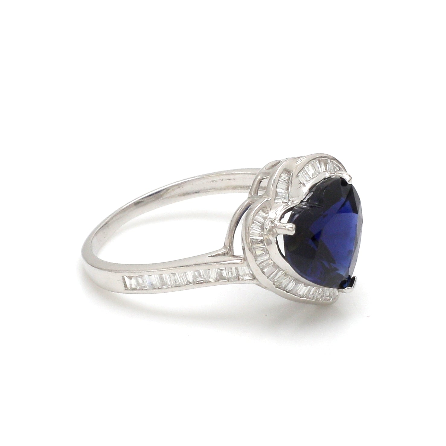 JPRG-3103/8113 Blue Sapphire Heart With Diamond Ring