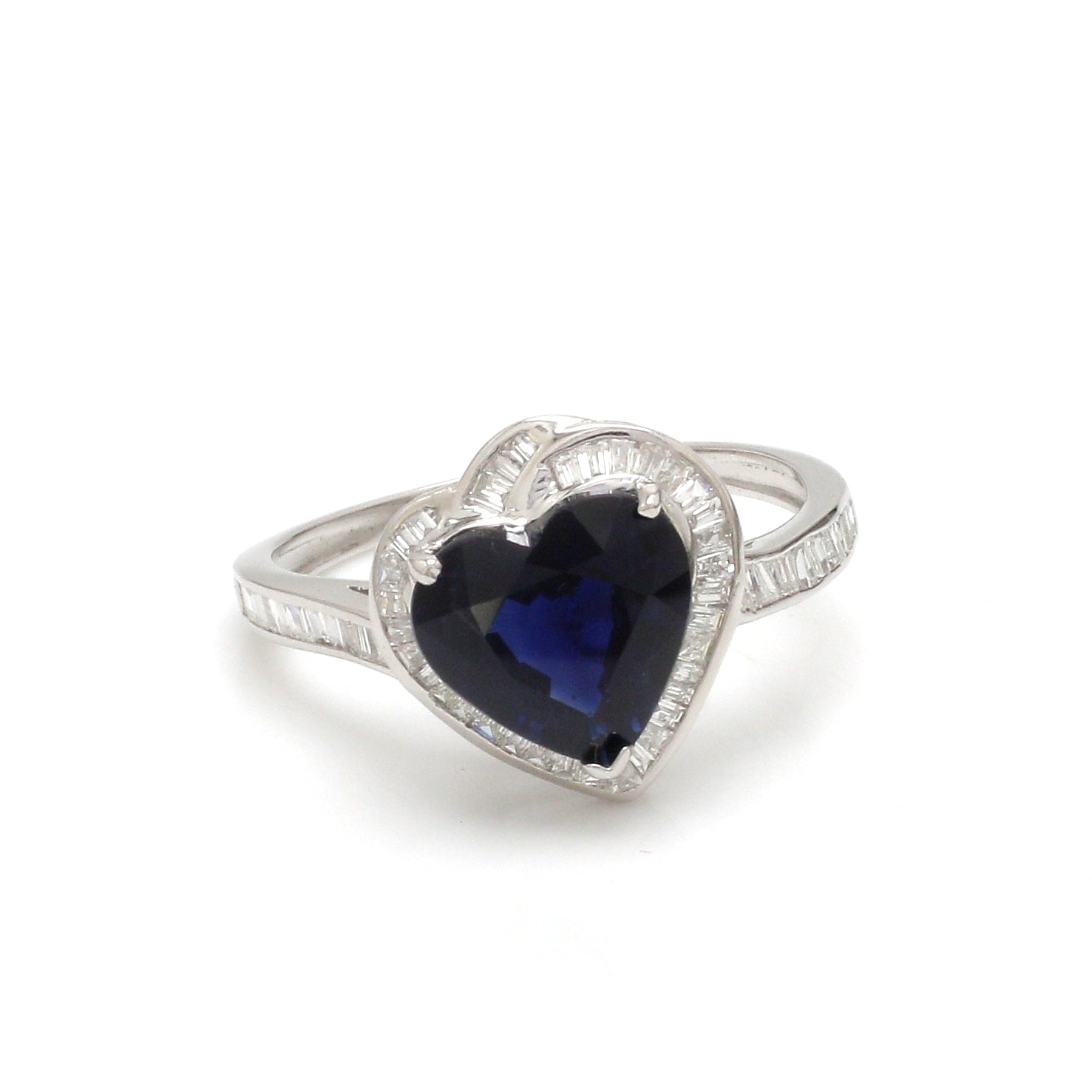 JPRG-3103/8113 Blue Sapphire Heart With Diamond Ring