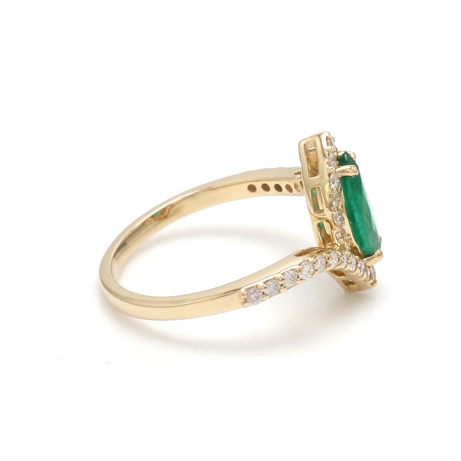 JPRG-3104/8114 Emerald Marquise With Diamond Ring