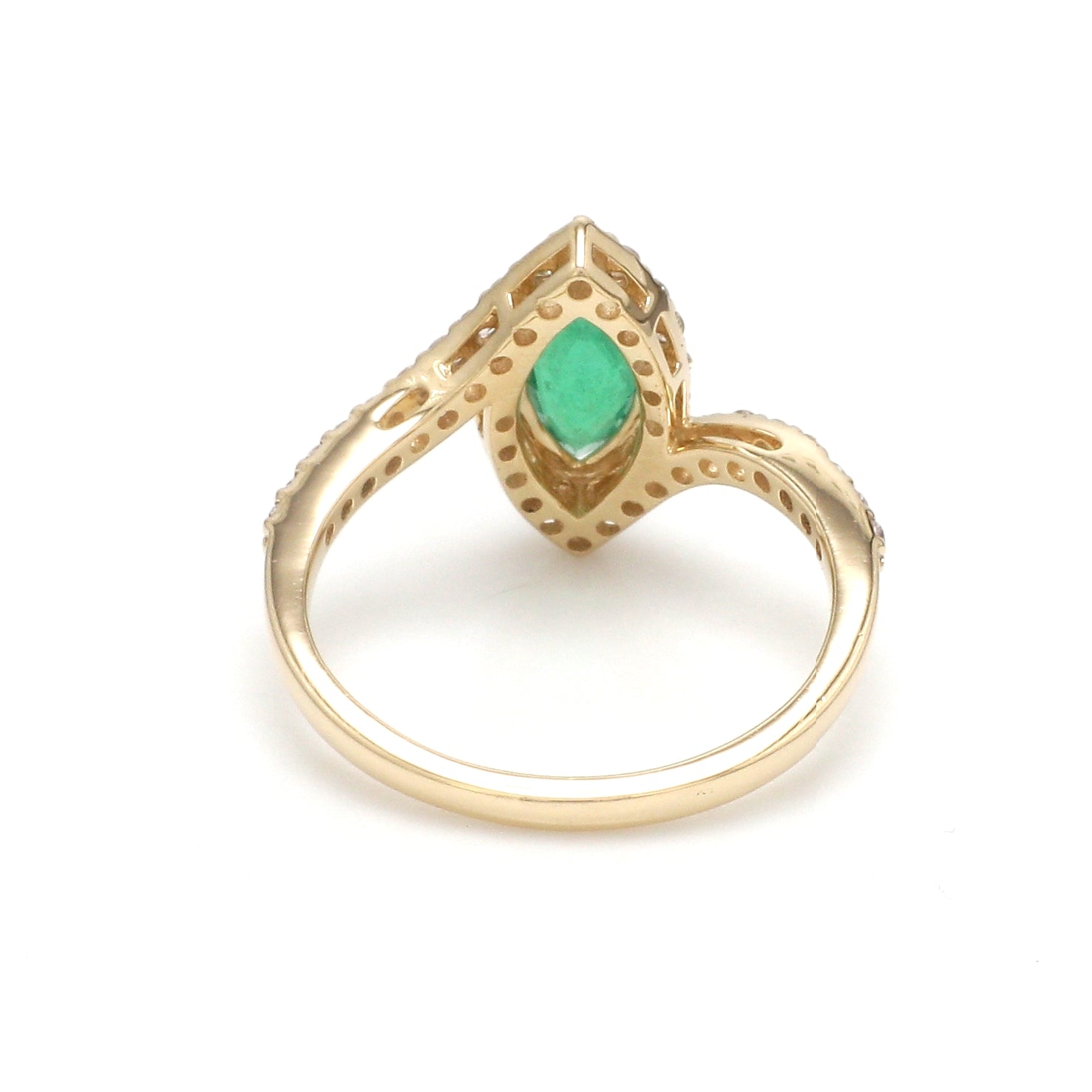 JPRG-3104/8114 Emerald Marquise With Diamond Ring