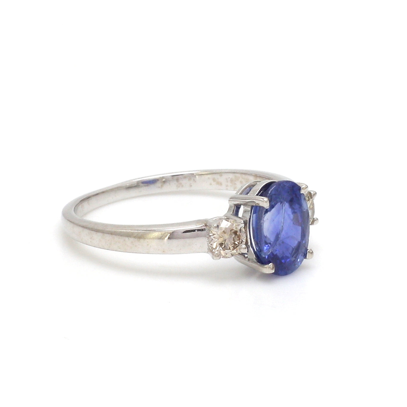 JPRG-3106/8116 Blue Sapphire Oval With Diamond 3Pcs Ring