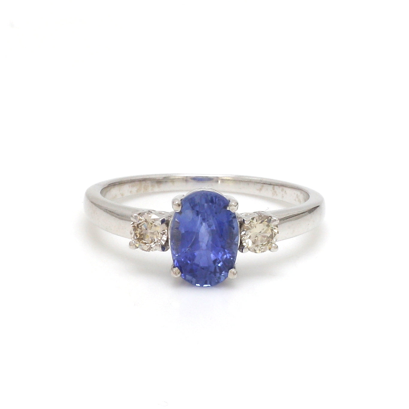 JPRG-3106/8116 Blue Sapphire Oval With Diamond 3Pcs Ring