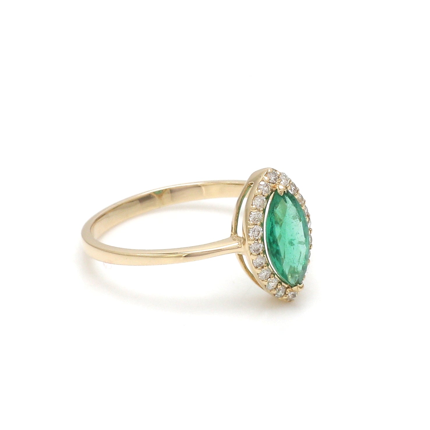 JPRG-3107/8117 Emerald Marquise With Diamond Ring