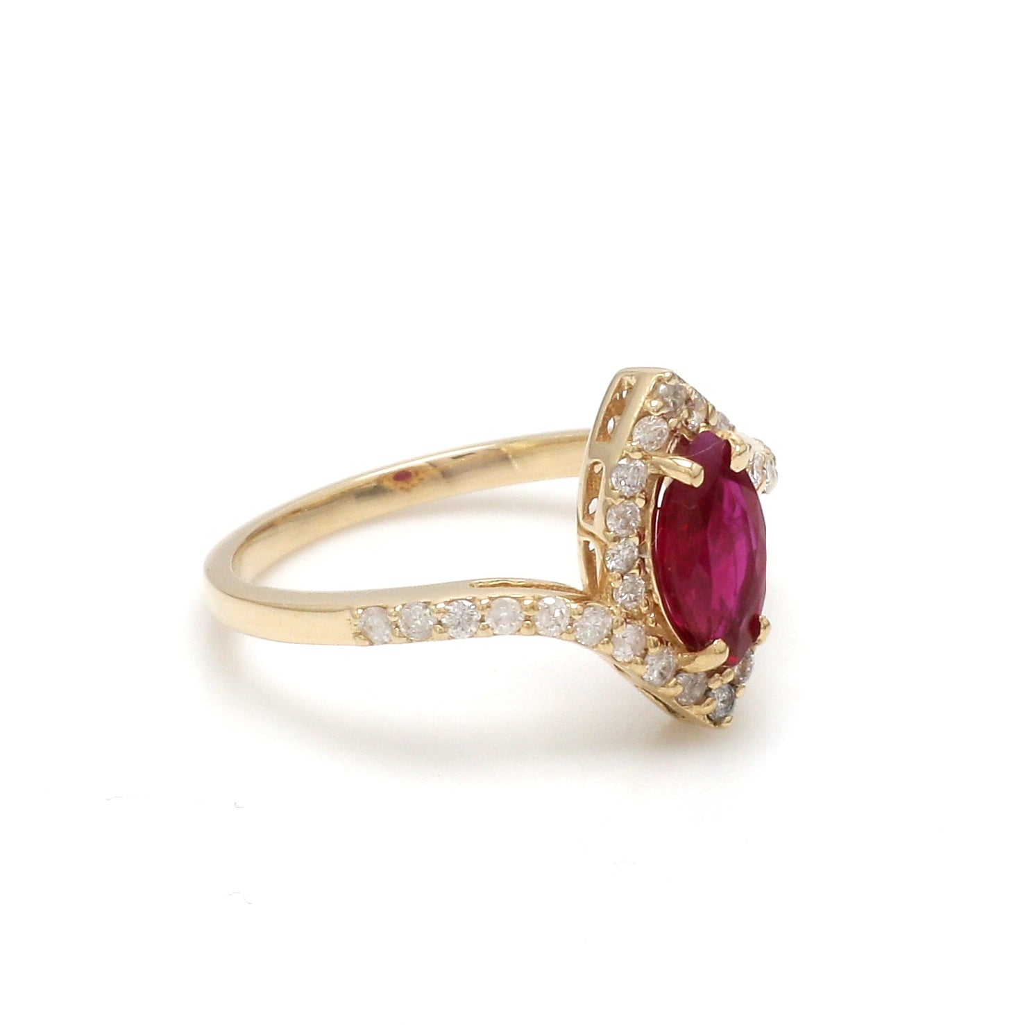 JPRG-3108/8118 Ruby Marquise With Diamond Ring