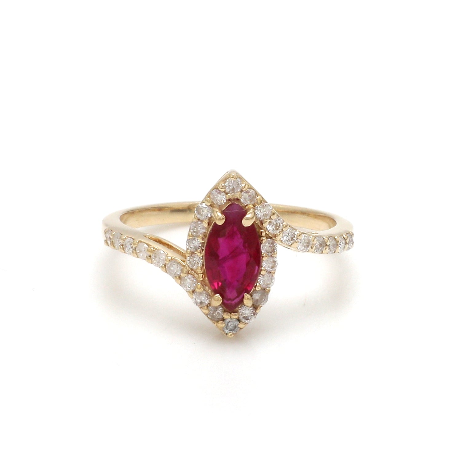 JPRG-3108/8118 Ruby Marquise With Diamond Ring