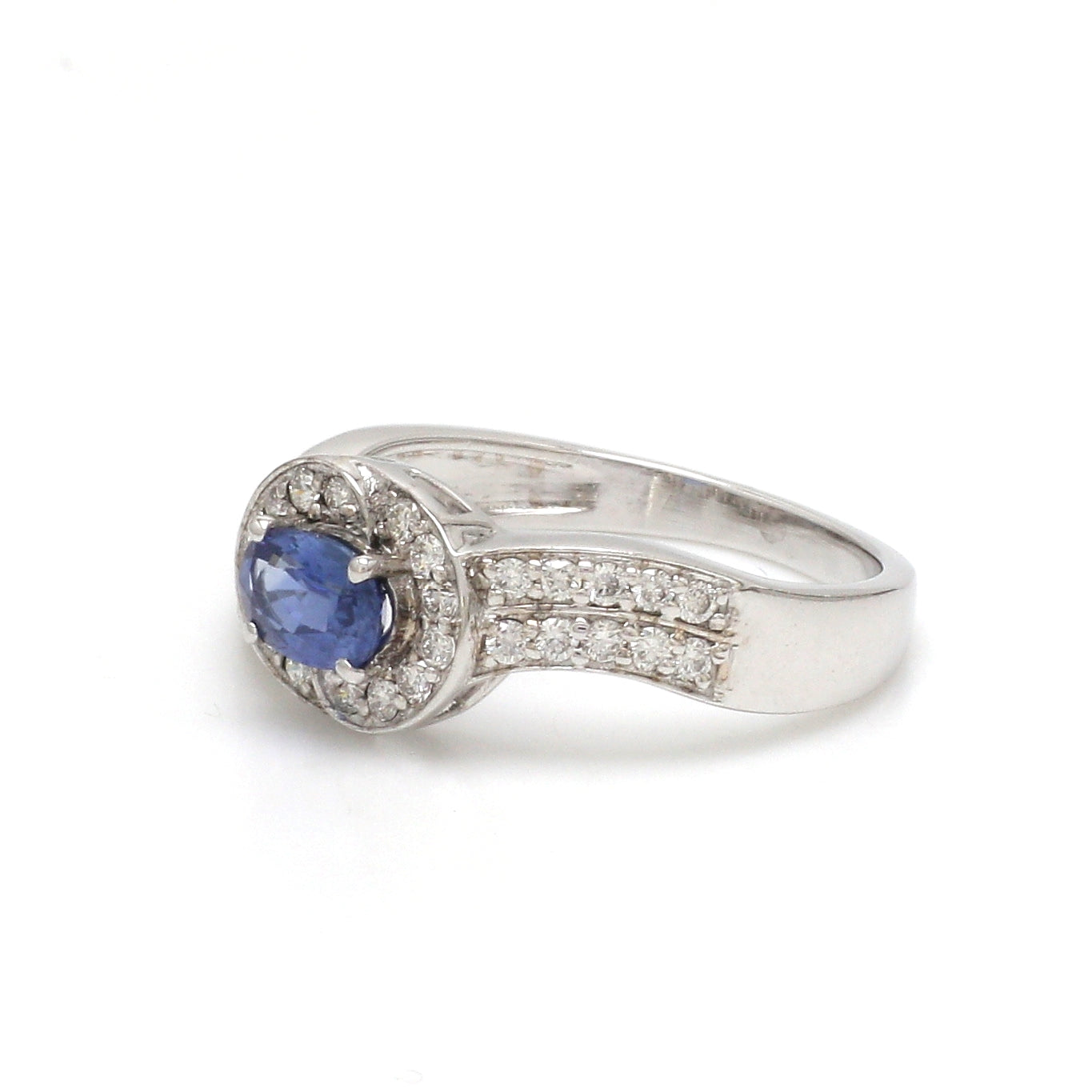 JPRG-3109/8119 Blue Sapphire Oval With Diamond Ring