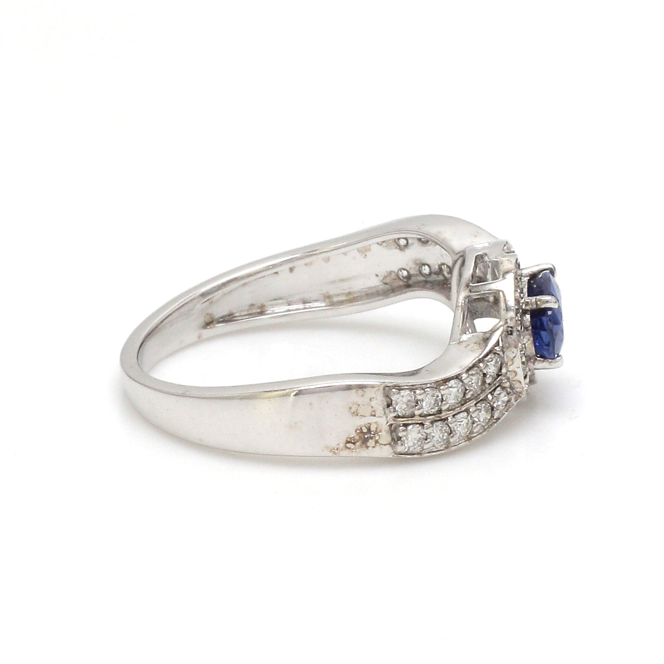JPRG-3109/8119 Blue Sapphire Oval With Diamond Ring