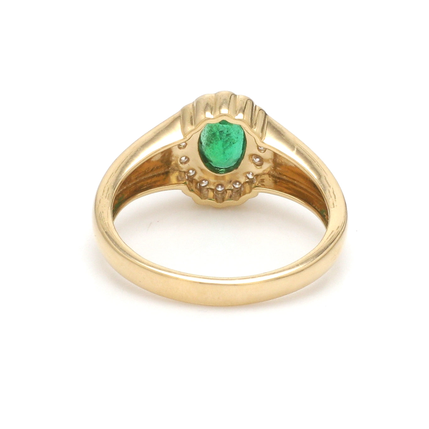 JPRG-3305/8455 Emerald Oval Diamond Signet Ring