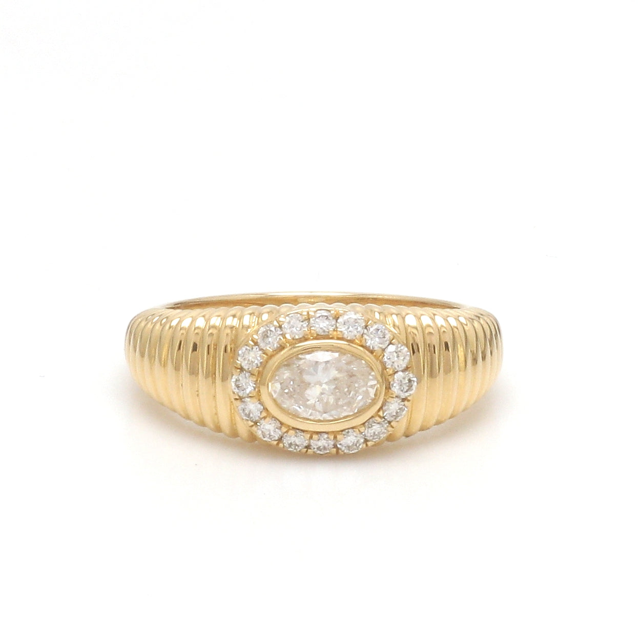 JPRG-3377/8579 Diamond Oval With Diamond Pinky Ring
