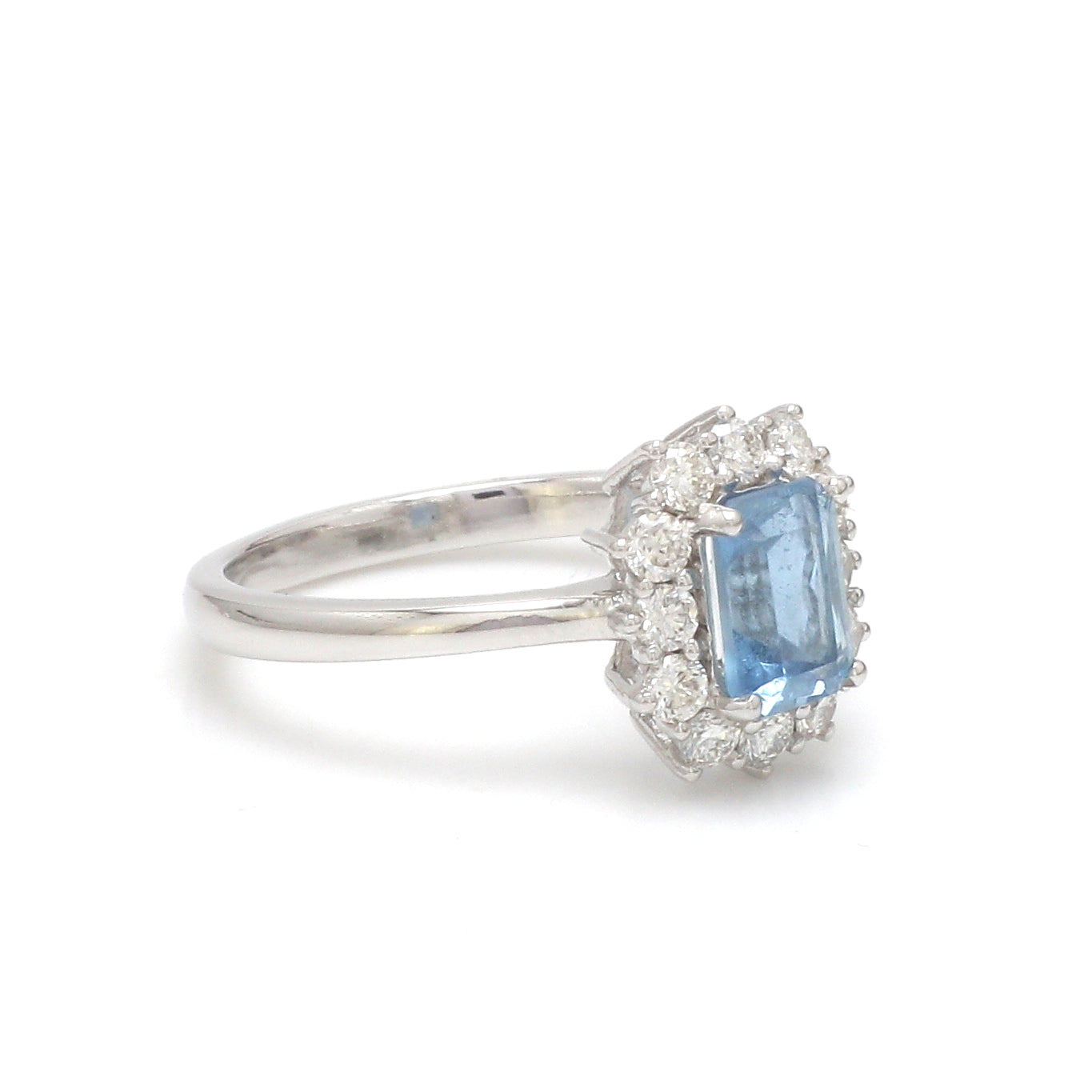 JPRG-3403/8622 Aquamarine Octagon With Diamond Ring