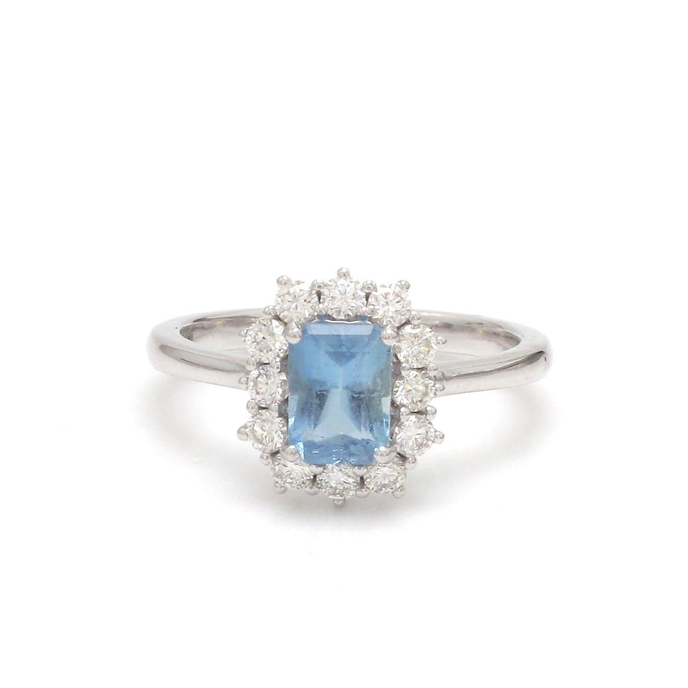 JPRG-3403/8622 Aquamarine Octagon With Diamond Ring