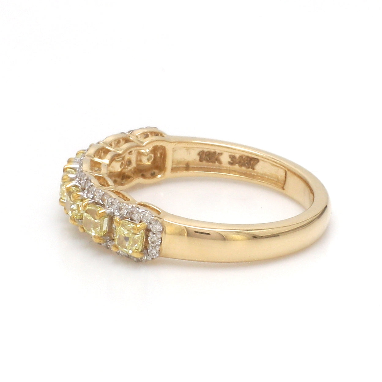 JPRG-3467/8853 Yellow Diamond Cushion With Diamond Ring