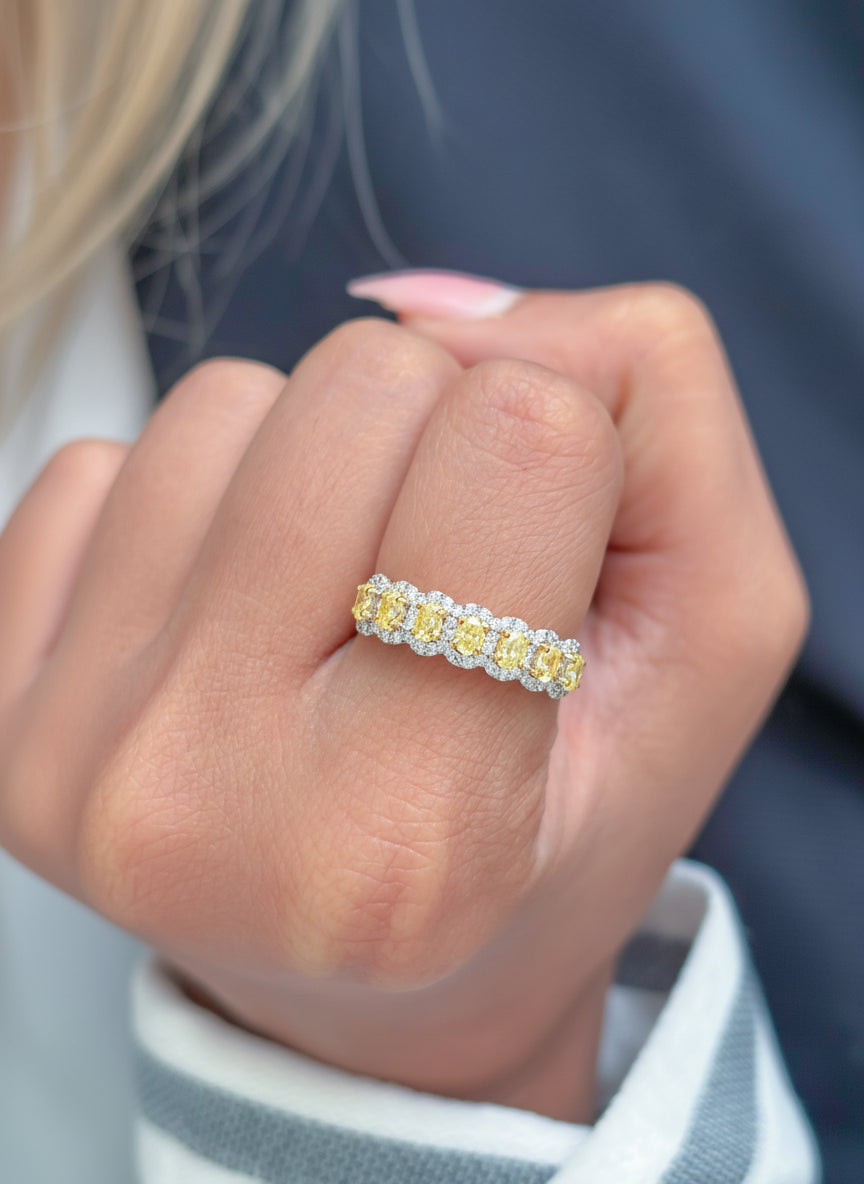 JPRG-3471/8868 Yellow Diamond Oval With Diamond Half Ring