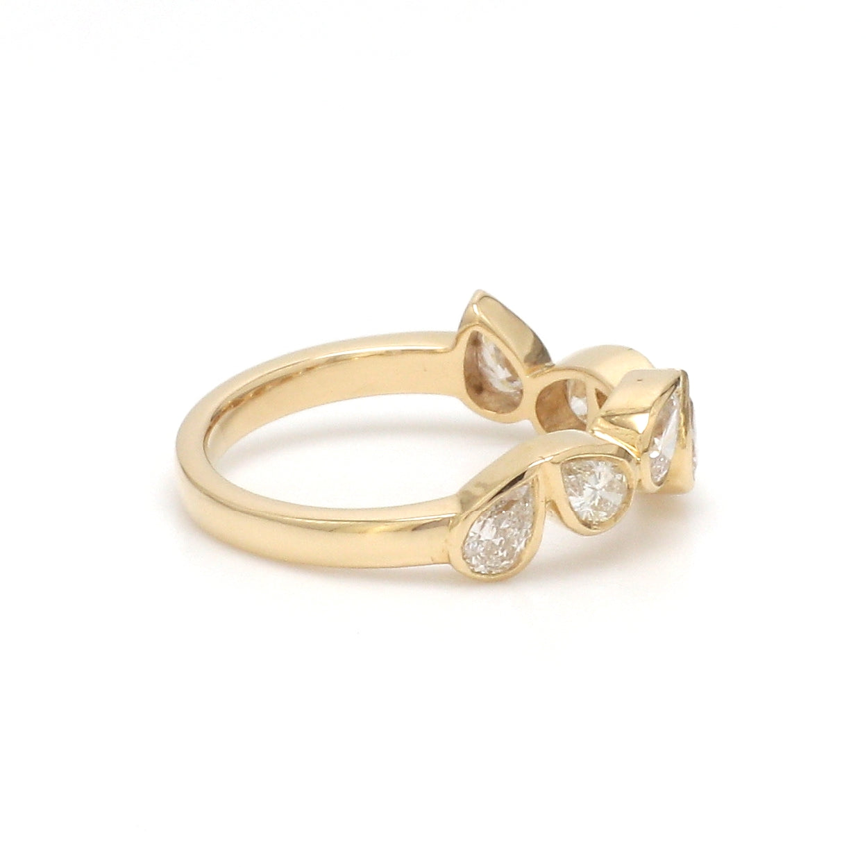 JPRG-3485/8898 Diamond Pear Bezek Set Half Ring