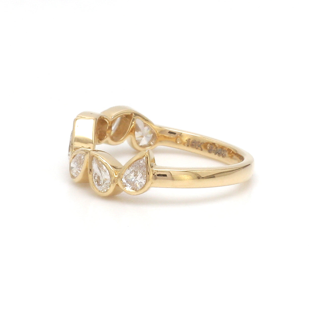 JPRG-3485/8898 Diamond Pear Bezek Set Half Ring