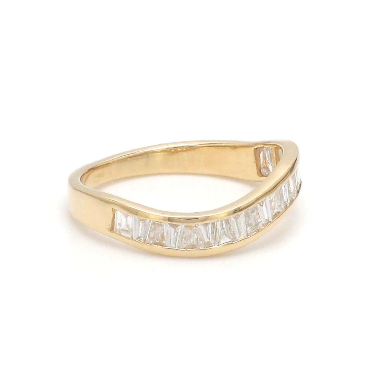 JPRG-3493/8906 Diamond Baguette Chennal Setting Half Wave Ring