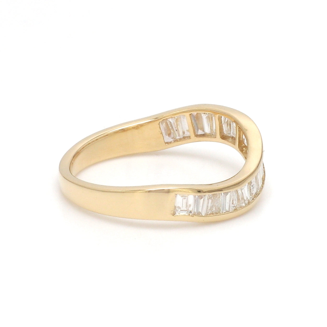 JPRG-3493/8906 Diamond Baguette Chennal Setting Half Wave Ring