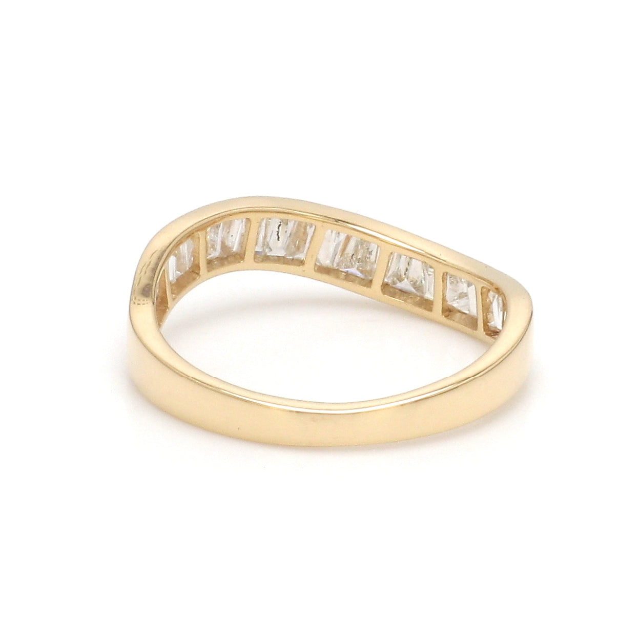 JPRG-3493/8906 Diamond Baguette Chennal Setting Half Wave Ring