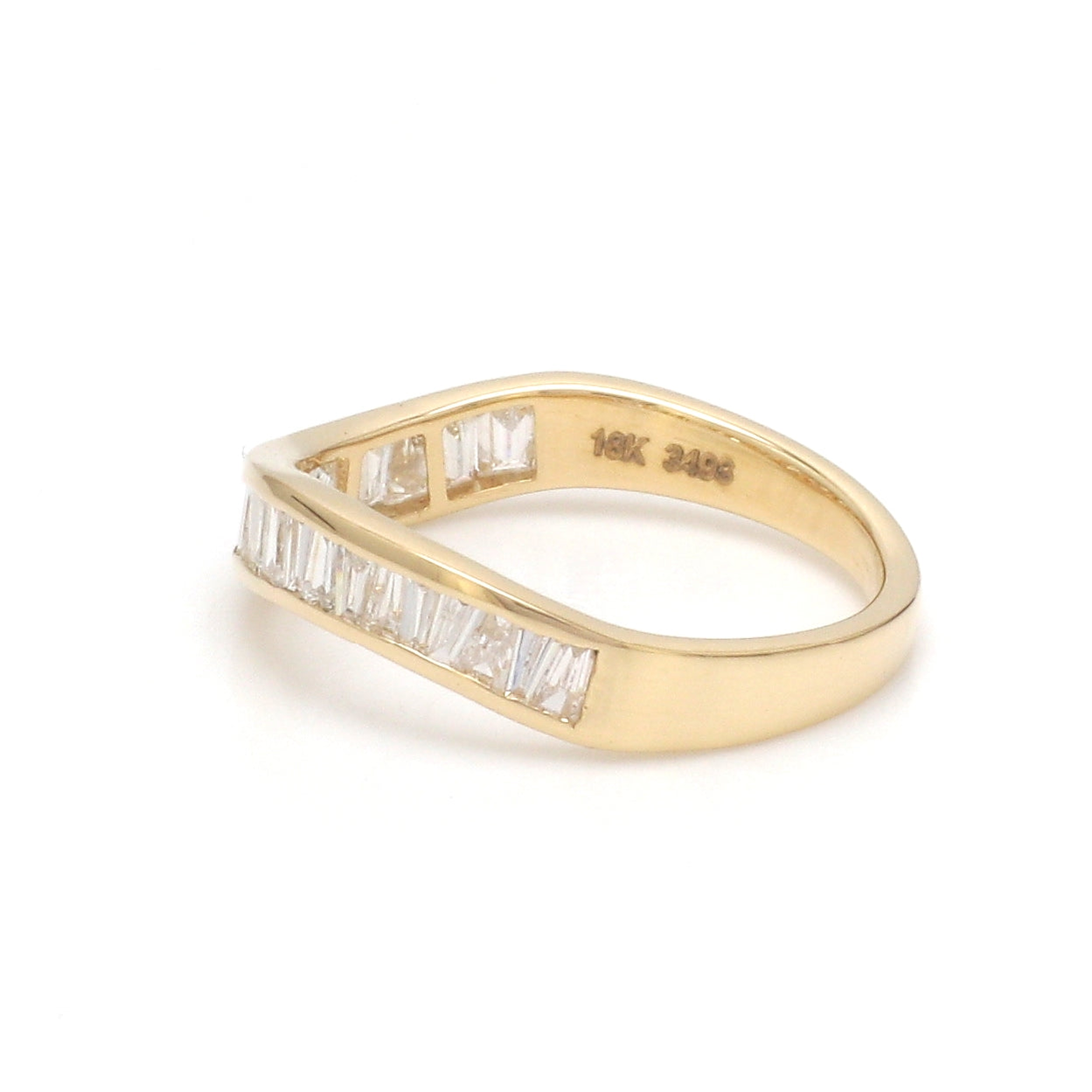 JPRG-3493/8906 Diamond Baguette Chennal Setting Half Wave Ring