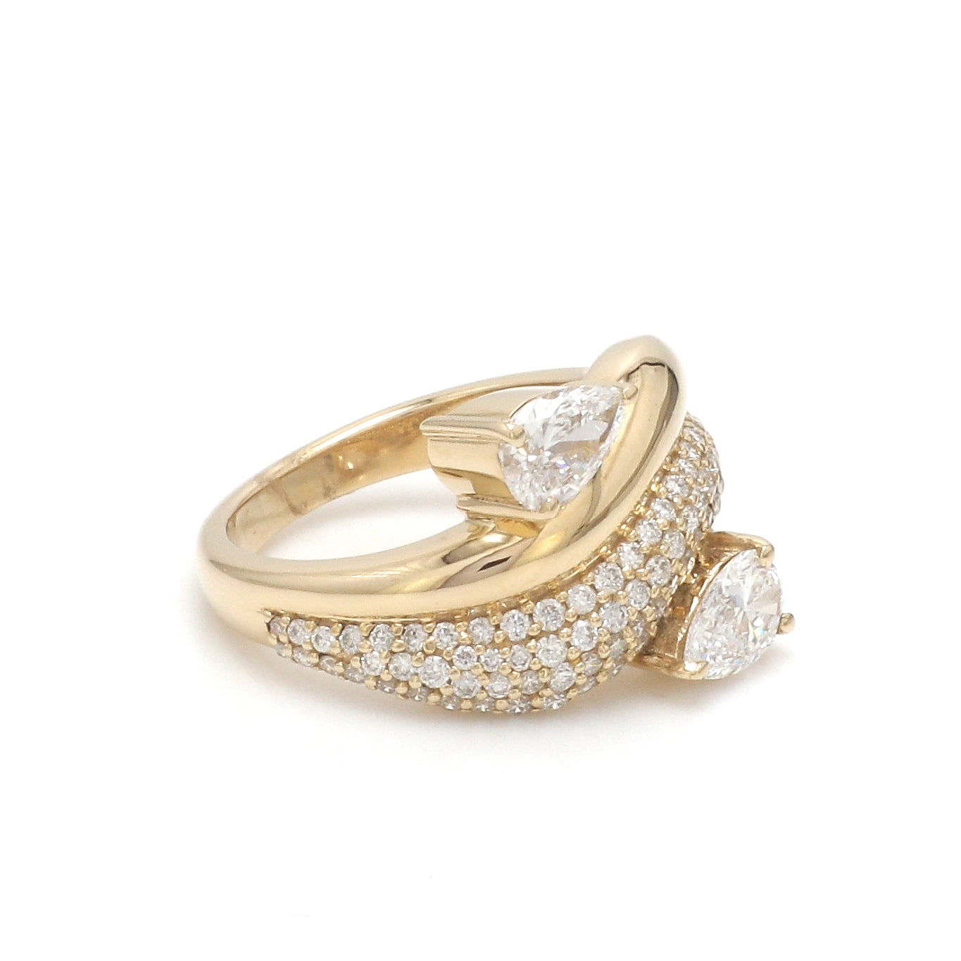 JPRG-3494/8907 Lab Grown Diamond Pear Round Wave Ring