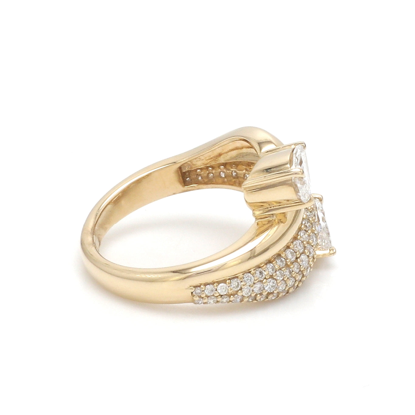 JPRG-3494/8907 Lab Grown Diamond Pear Round Wave Ring