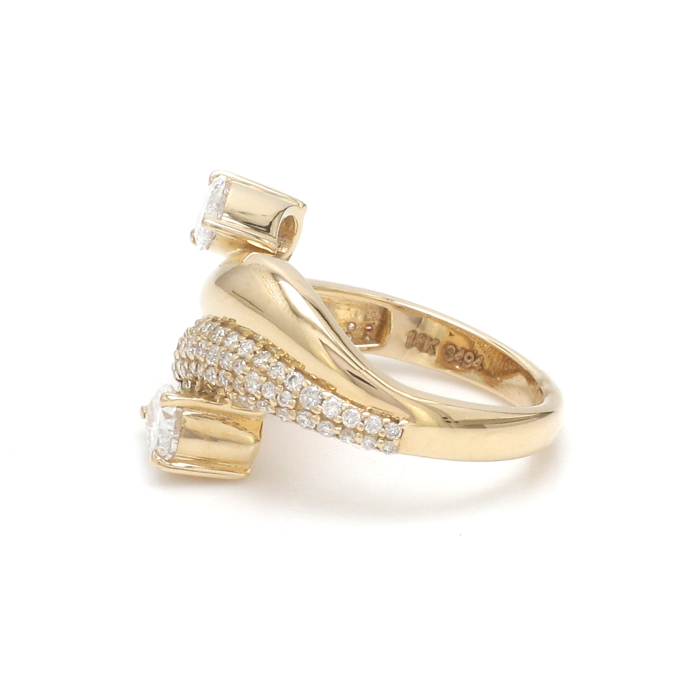 JPRG-3494/8907 Lab Grown Diamond Pear Round Wave Ring