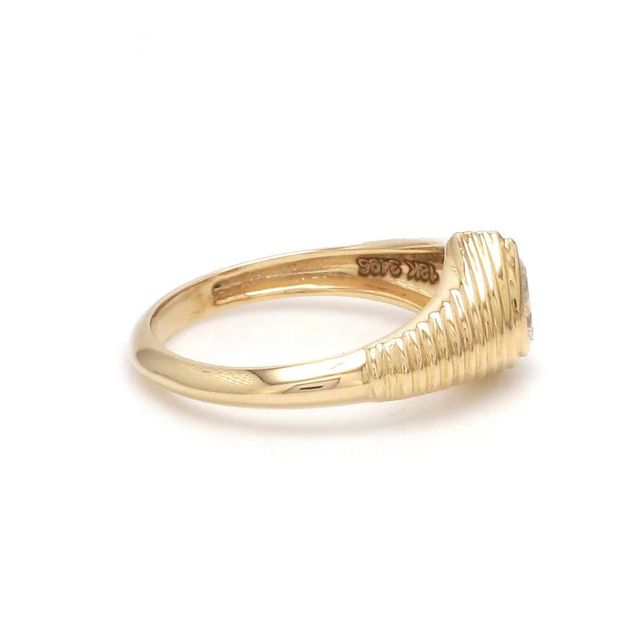 JPRG-3495/8908 Blue Sapphire Heart Ribbed Ring