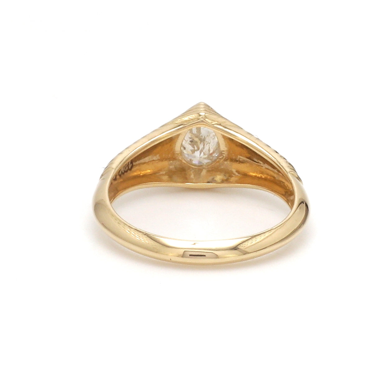 JPRG-3495/8908 Blue Sapphire Heart Ribbed Ring