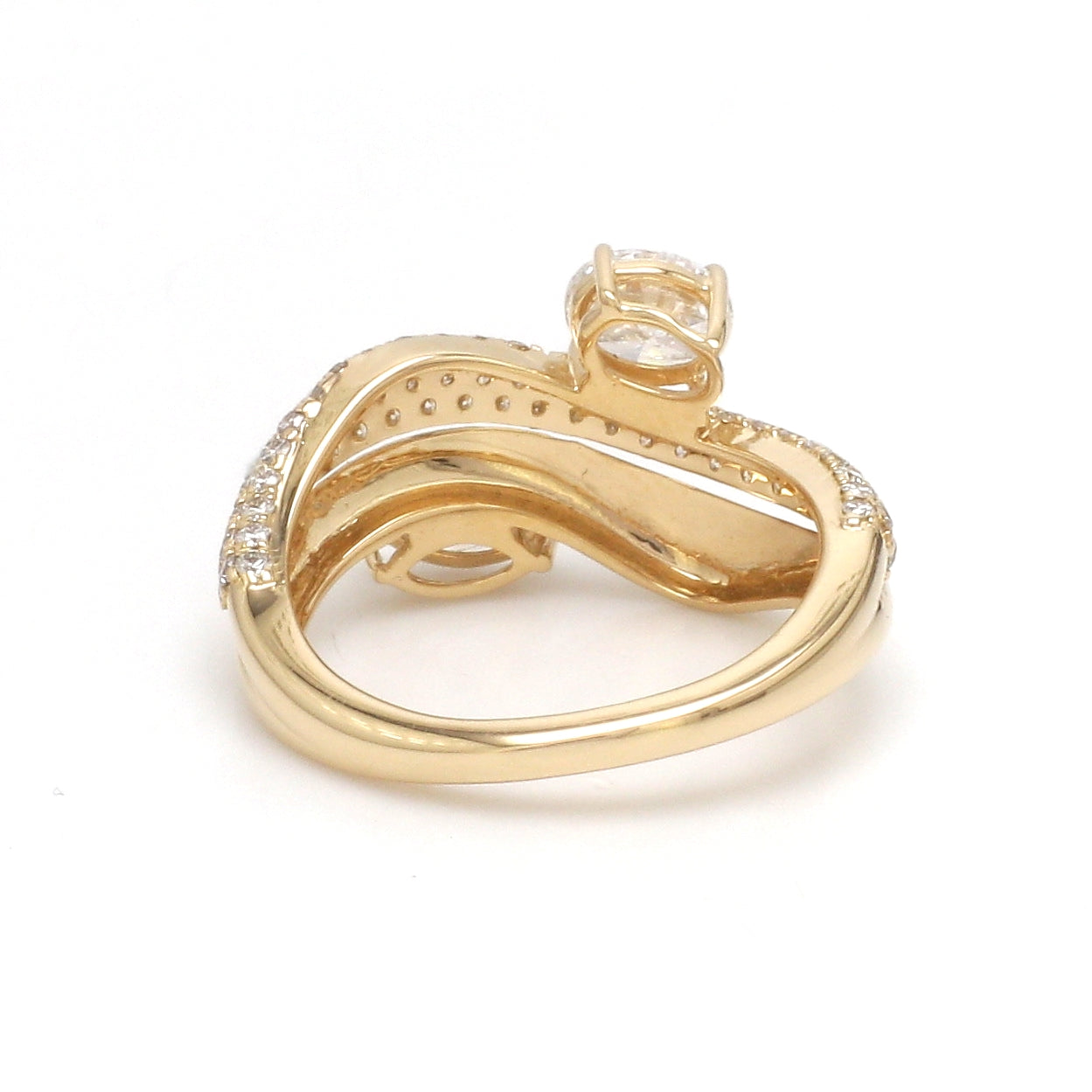 JPRG-3508/8932 Diamond Pear Oval With Round Wave Ring