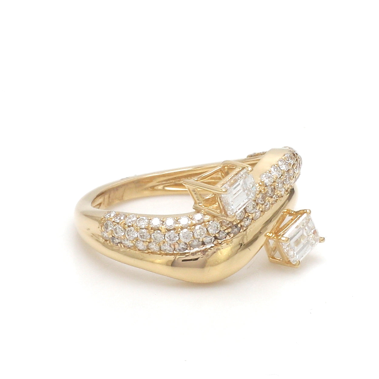 JPRG-3512/8936 Diamond Octagon With Round Diamond Wave Ring