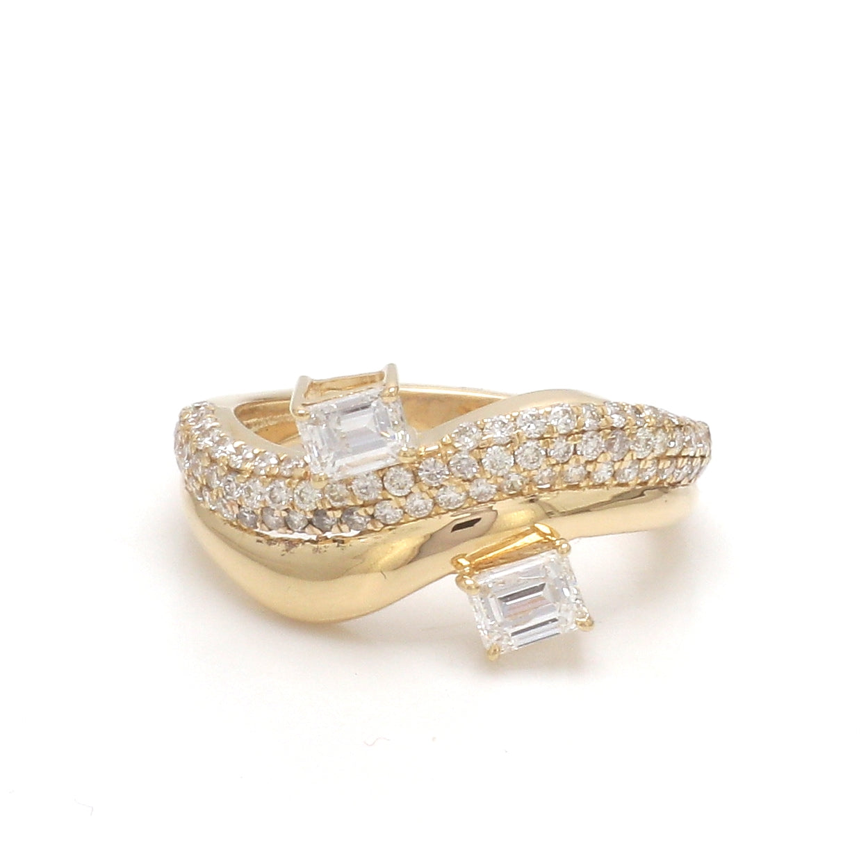 JPRG-3512/8936 Diamond Octagon With Round Diamond Wave Ring