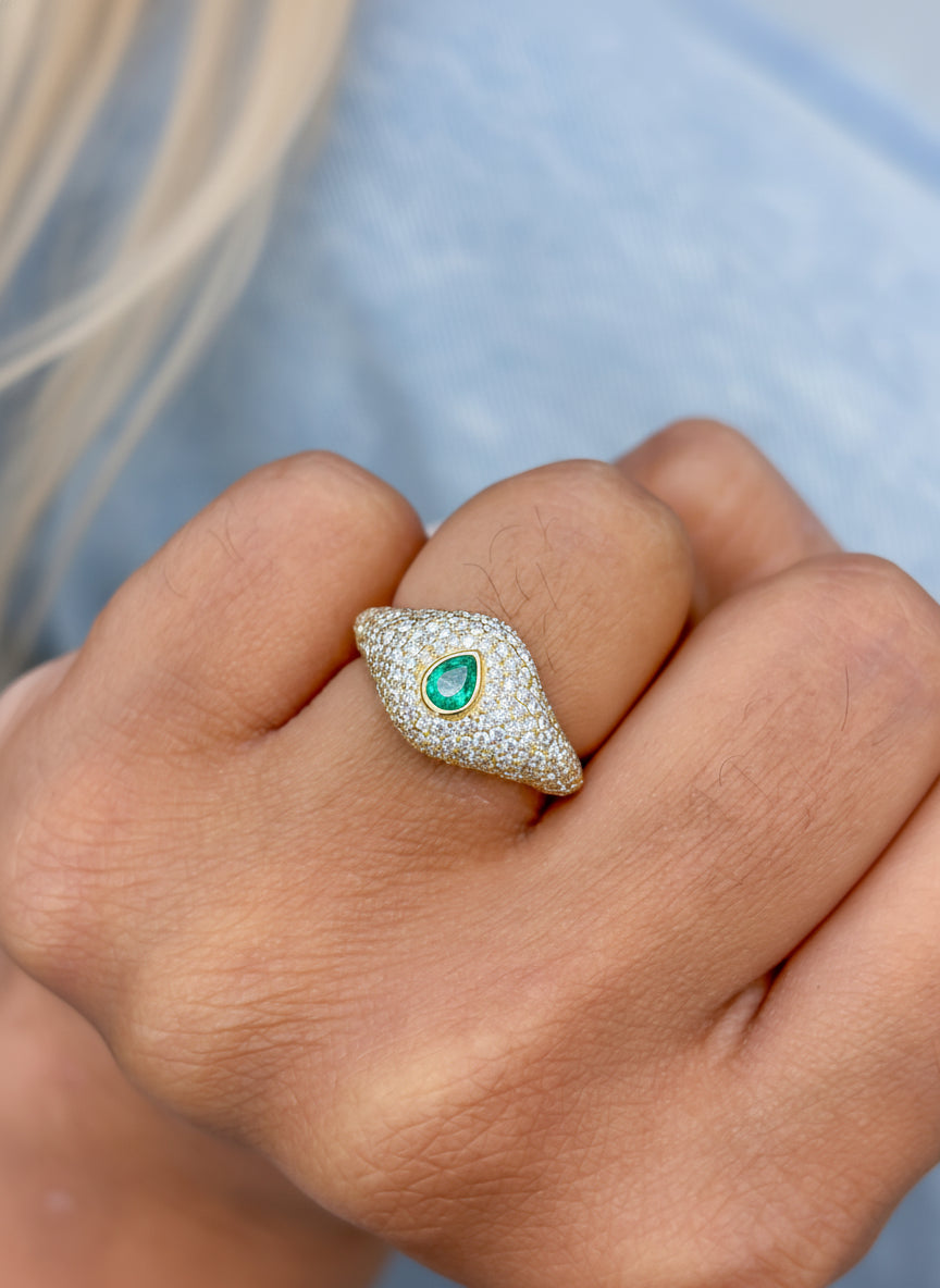 JPRG-3579/9089 Diamond Emerald Ring