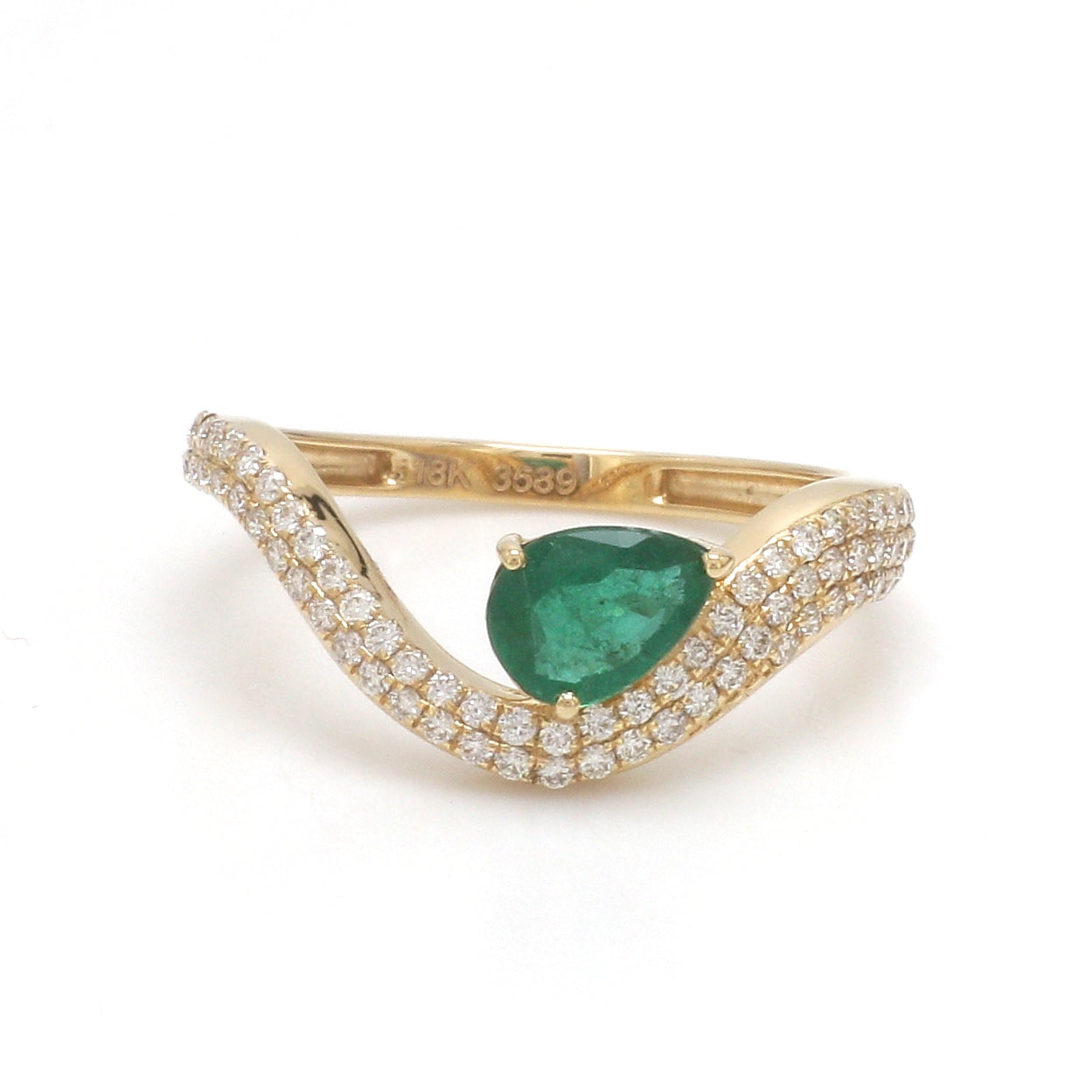 JPRG-3589/9098 Diamond Emerald Ring