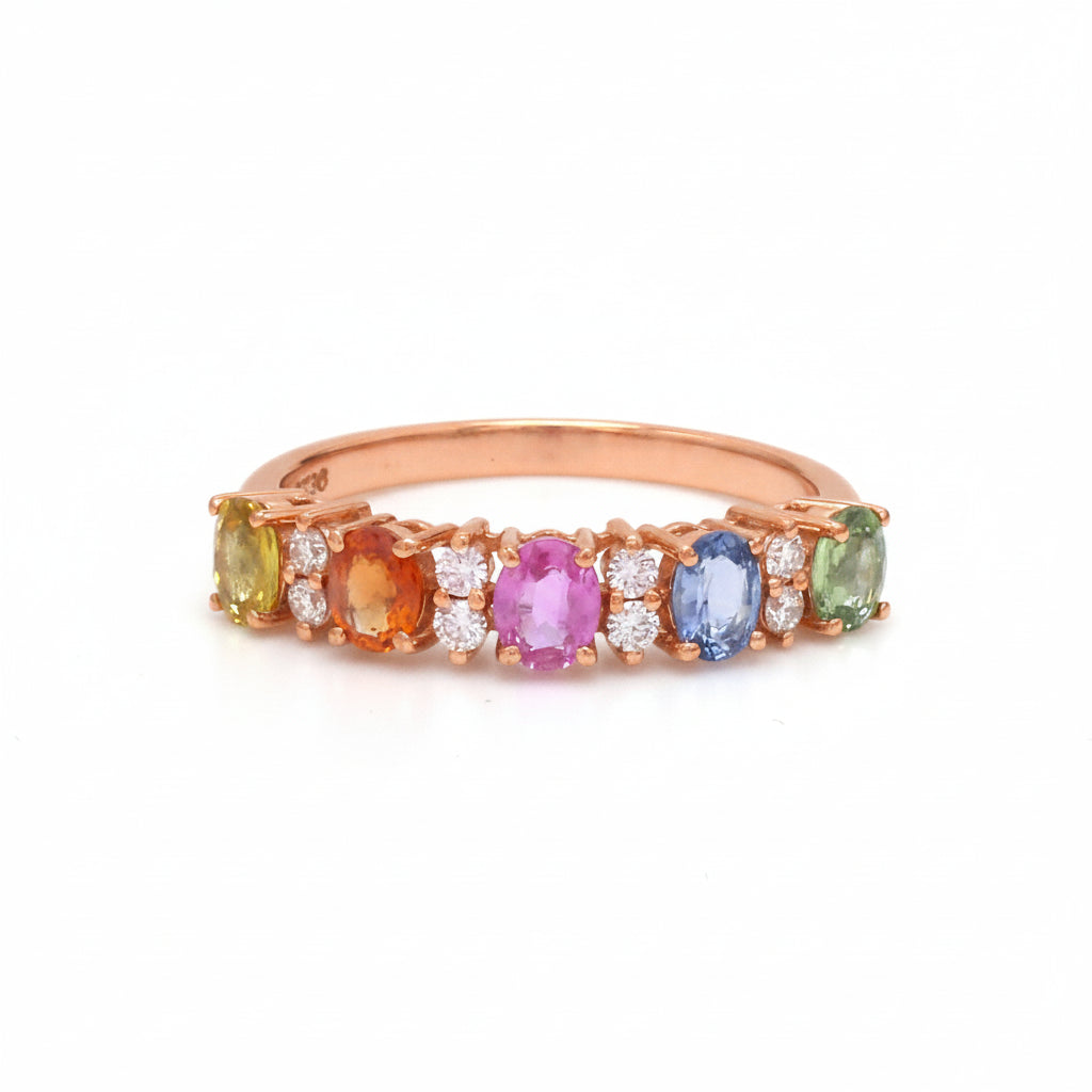 JPRG-3736/9344 Diamond Rainbow Sapphire Ring