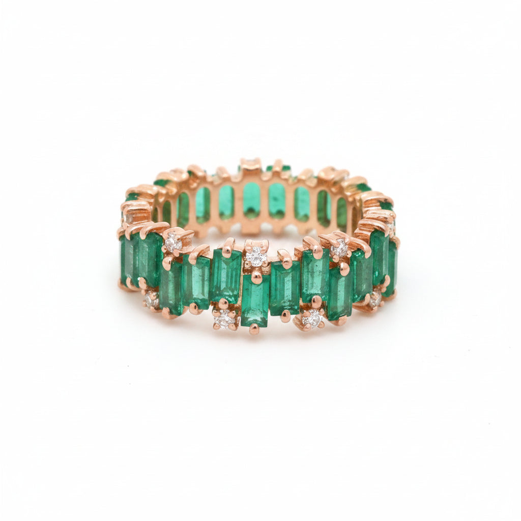 JPRG-3806/9502 Emerald Diamond Ring