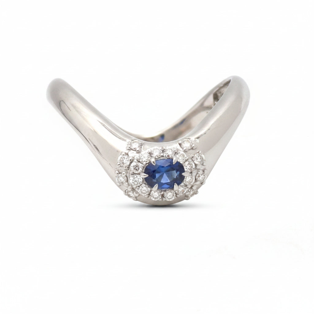 JPRG-3867/9591 Blue Sapphire Diamond Ring