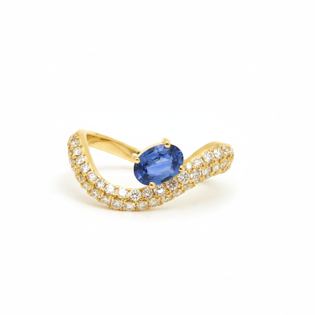 JPRG-3887/9618 Blue Sapphire Diamond Ring
