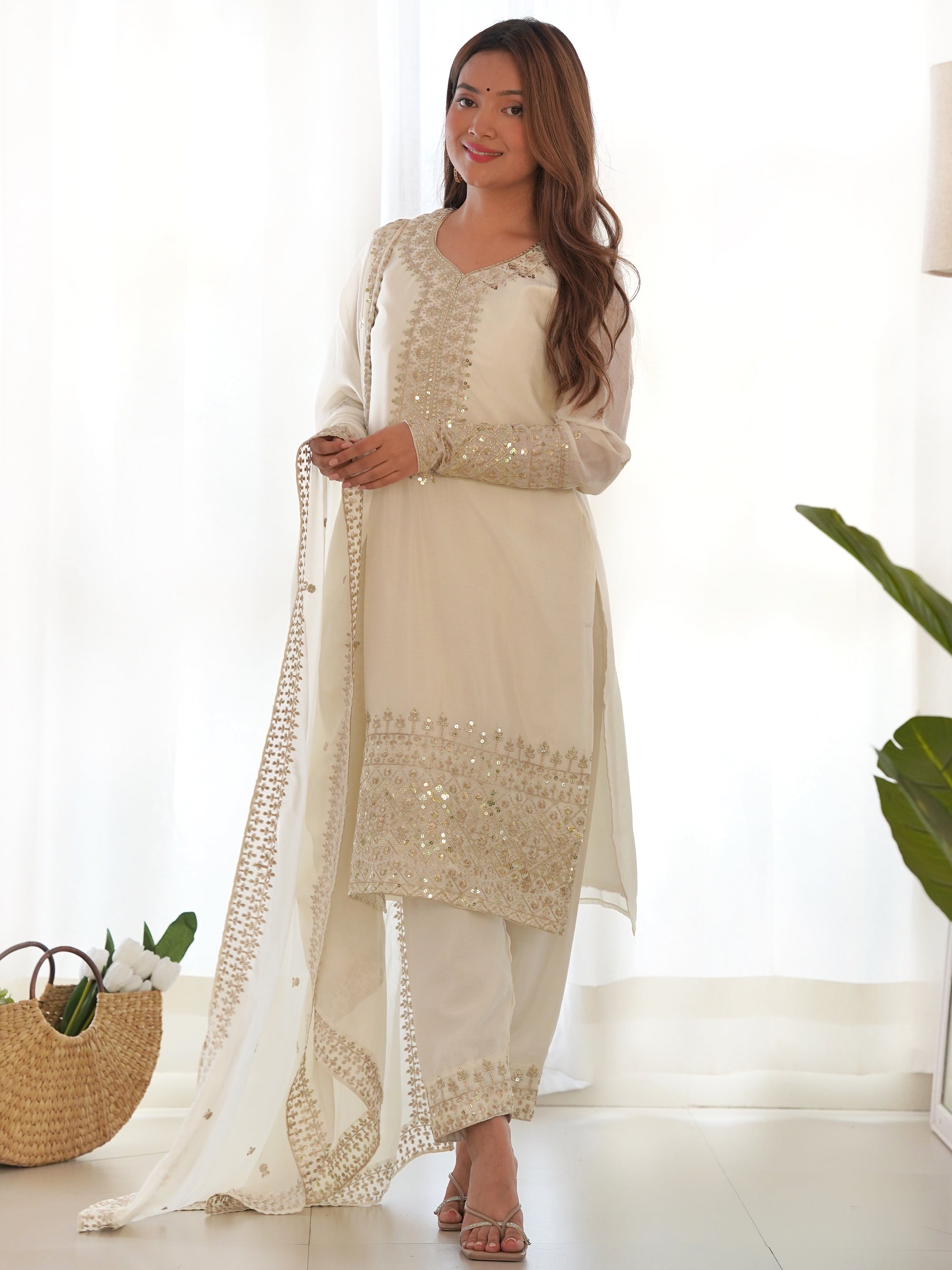 Elegant and sophisticated festive wear suit with modern design