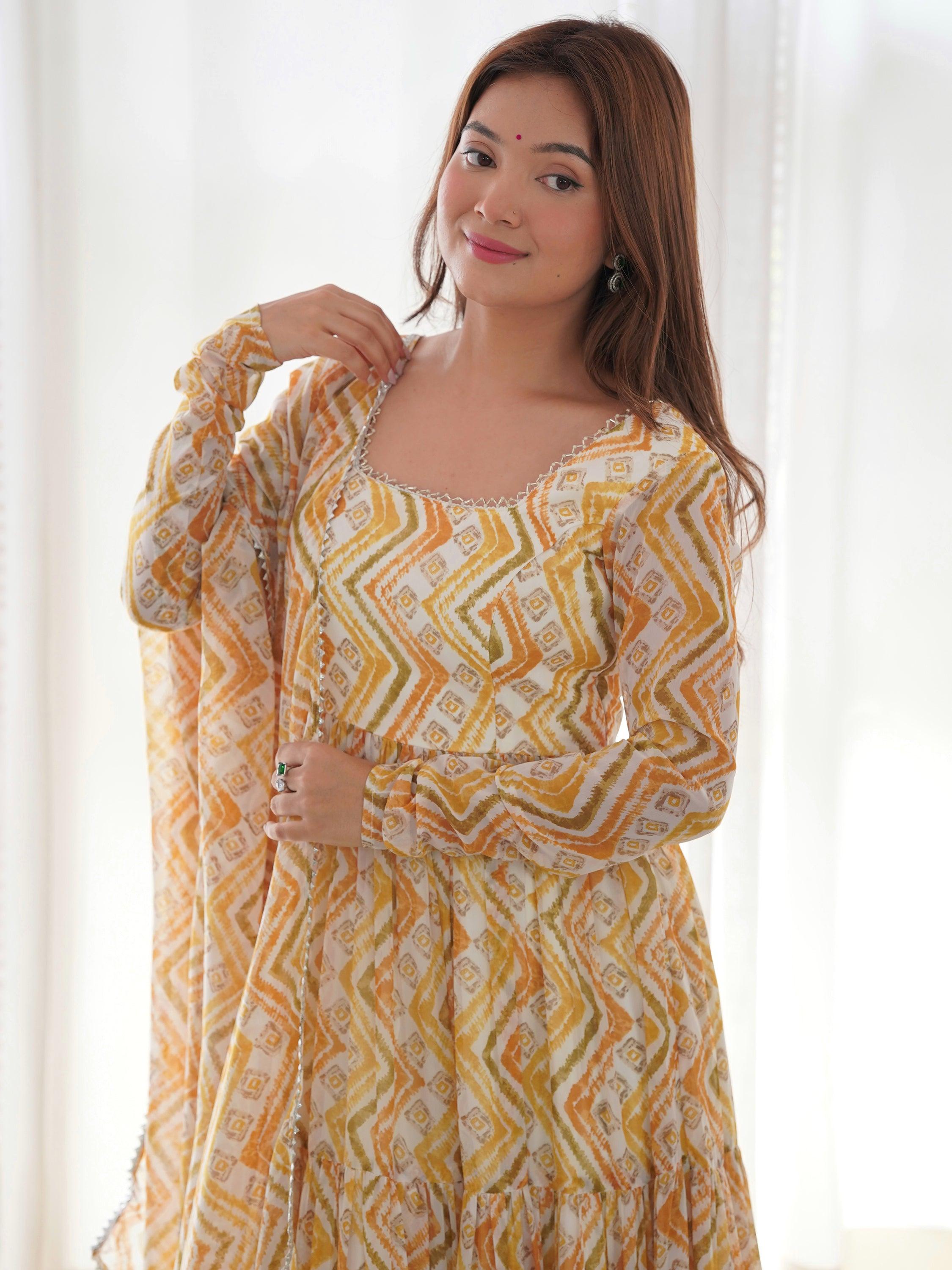 Versatile canvas for personal style with off-white anarkali suit