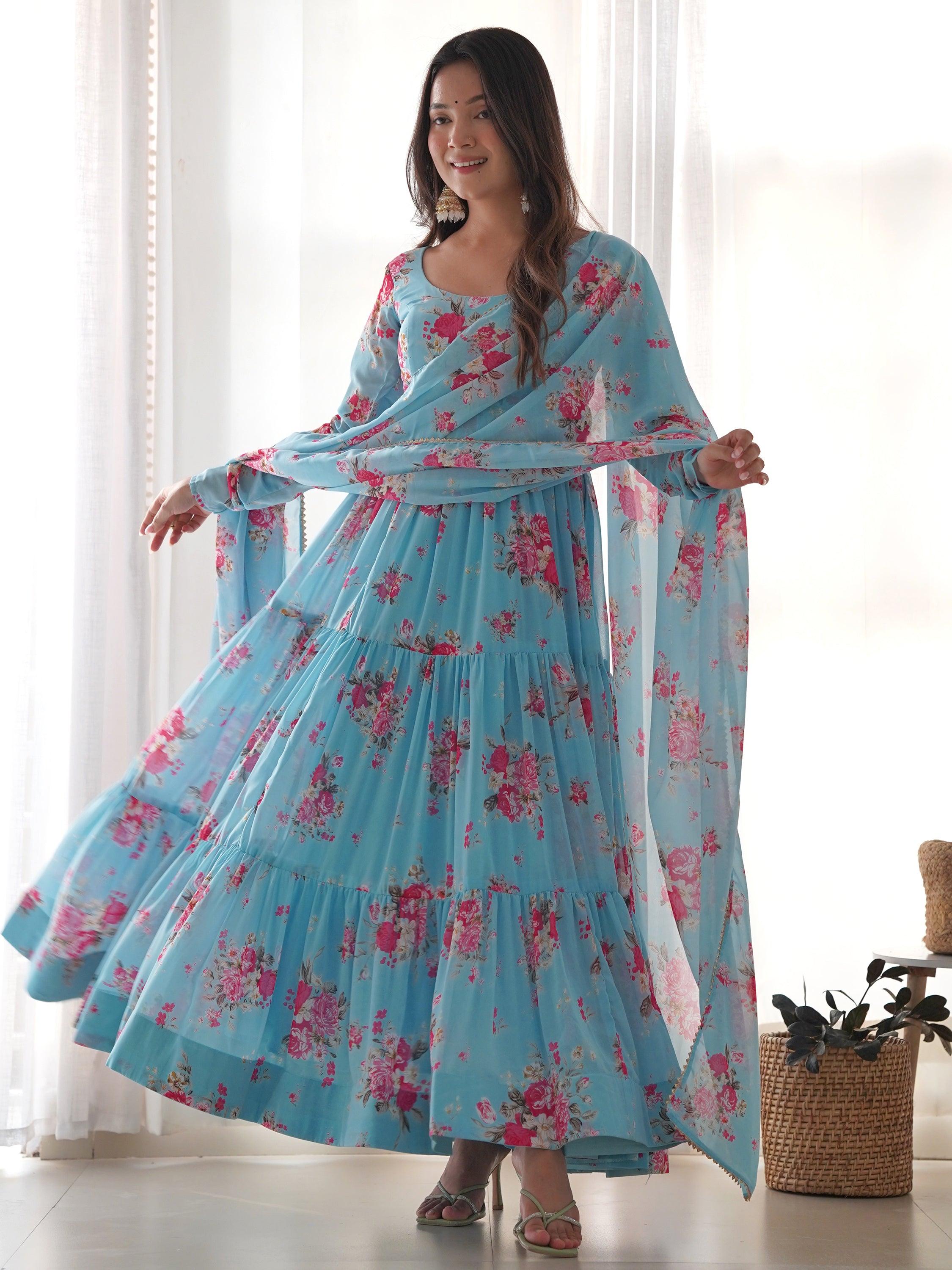 Fully stitched anarkali suit available in sizes XS to XXL
