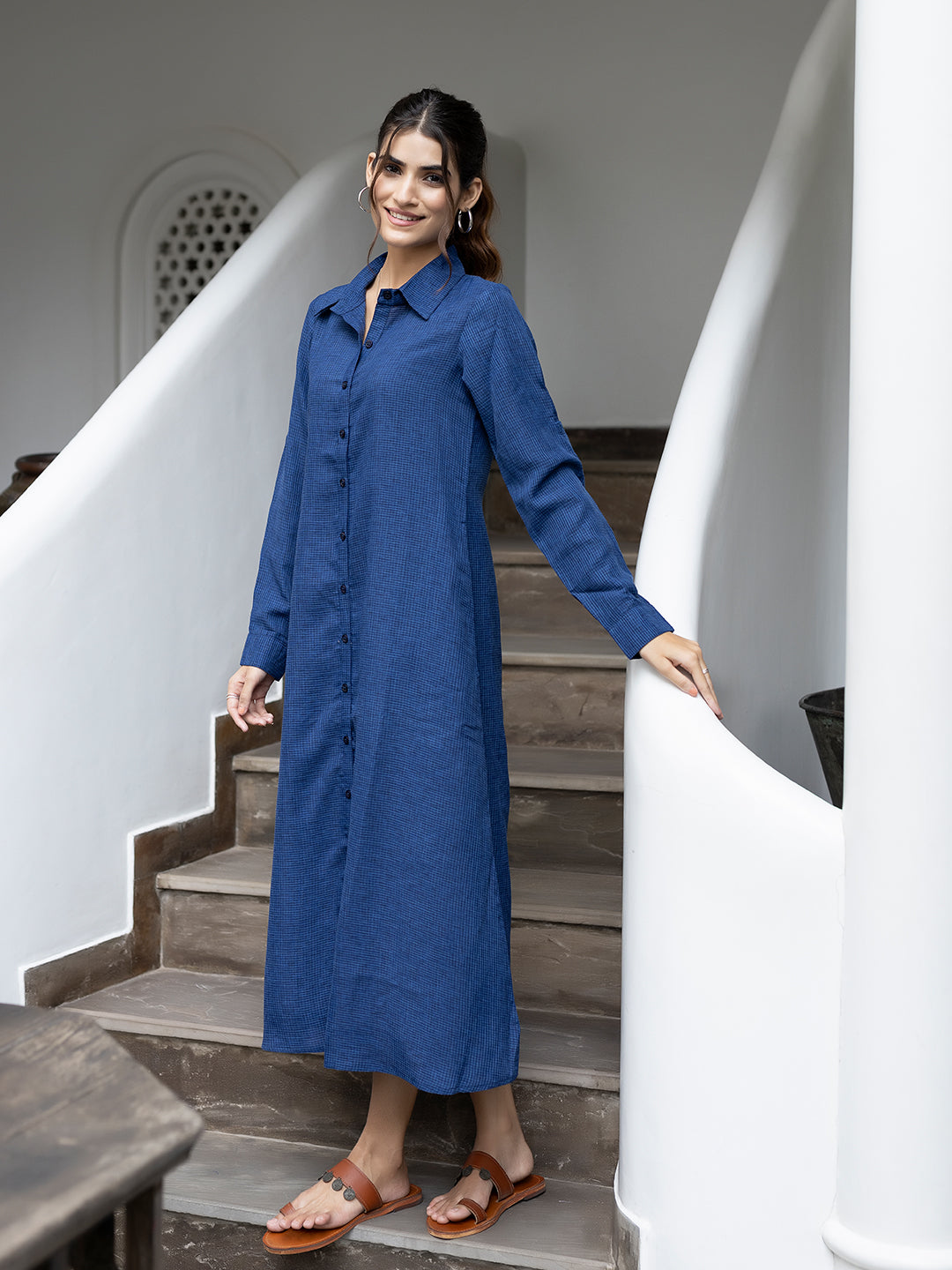 Tiana Blue Printed Dress - By Ragavi - qivii