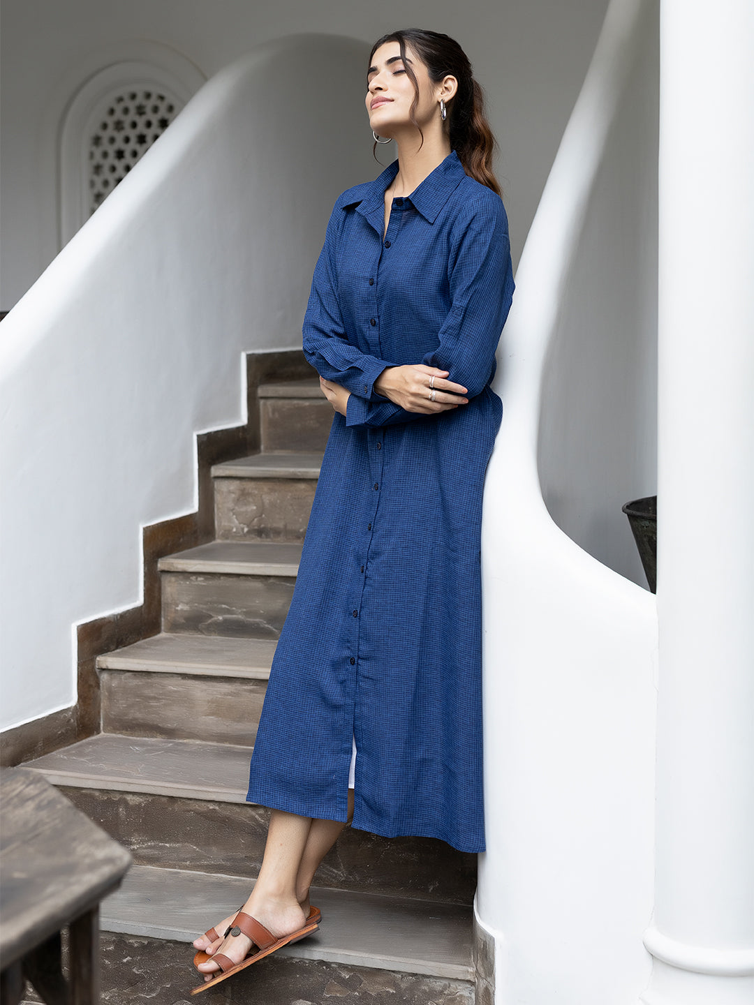 Tiana Blue Printed Dress - By Ragavi - qivii