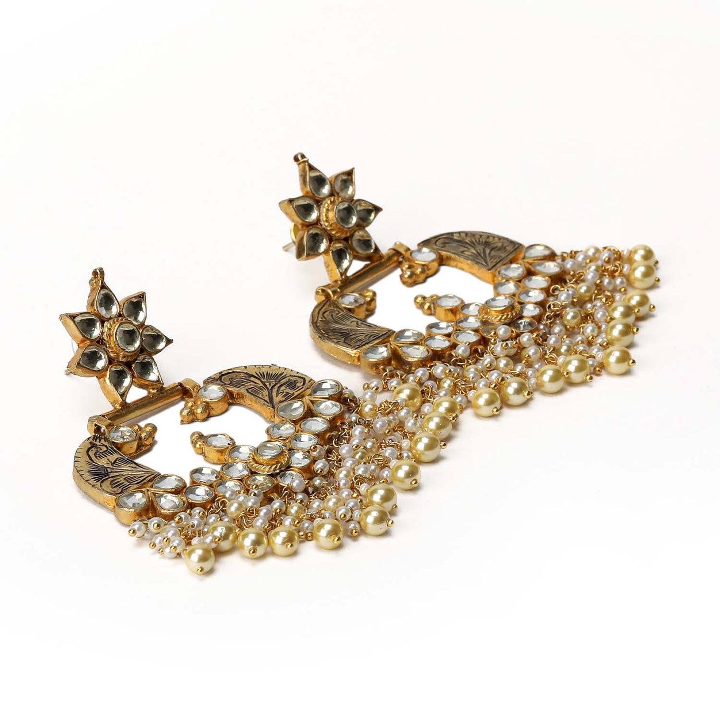 Archana Gold Plated Pachi Kundan Earrings