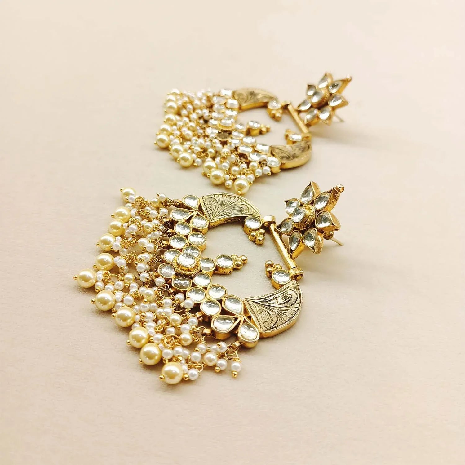 Archana Gold Plated Pachi Kundan Earrings