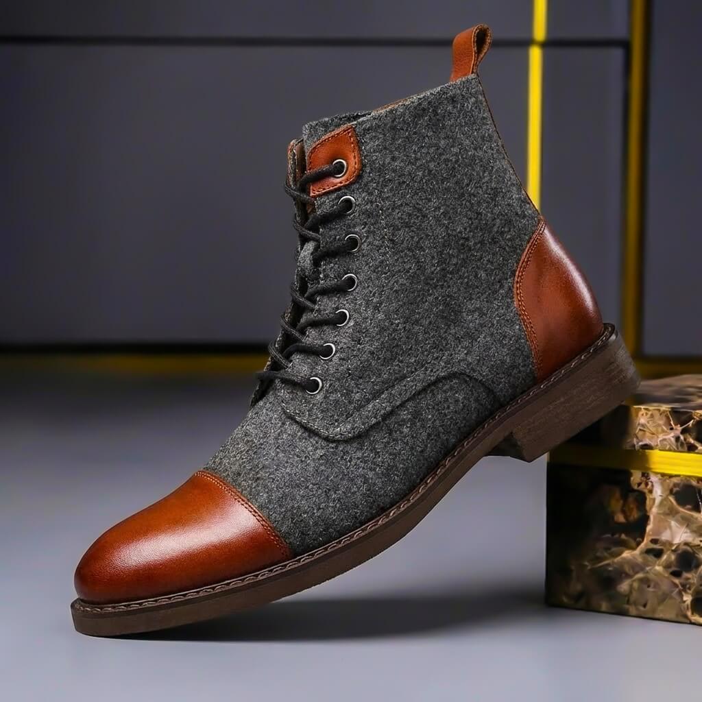 Fletcher Prestige Leather Wool Boots - By Qivii