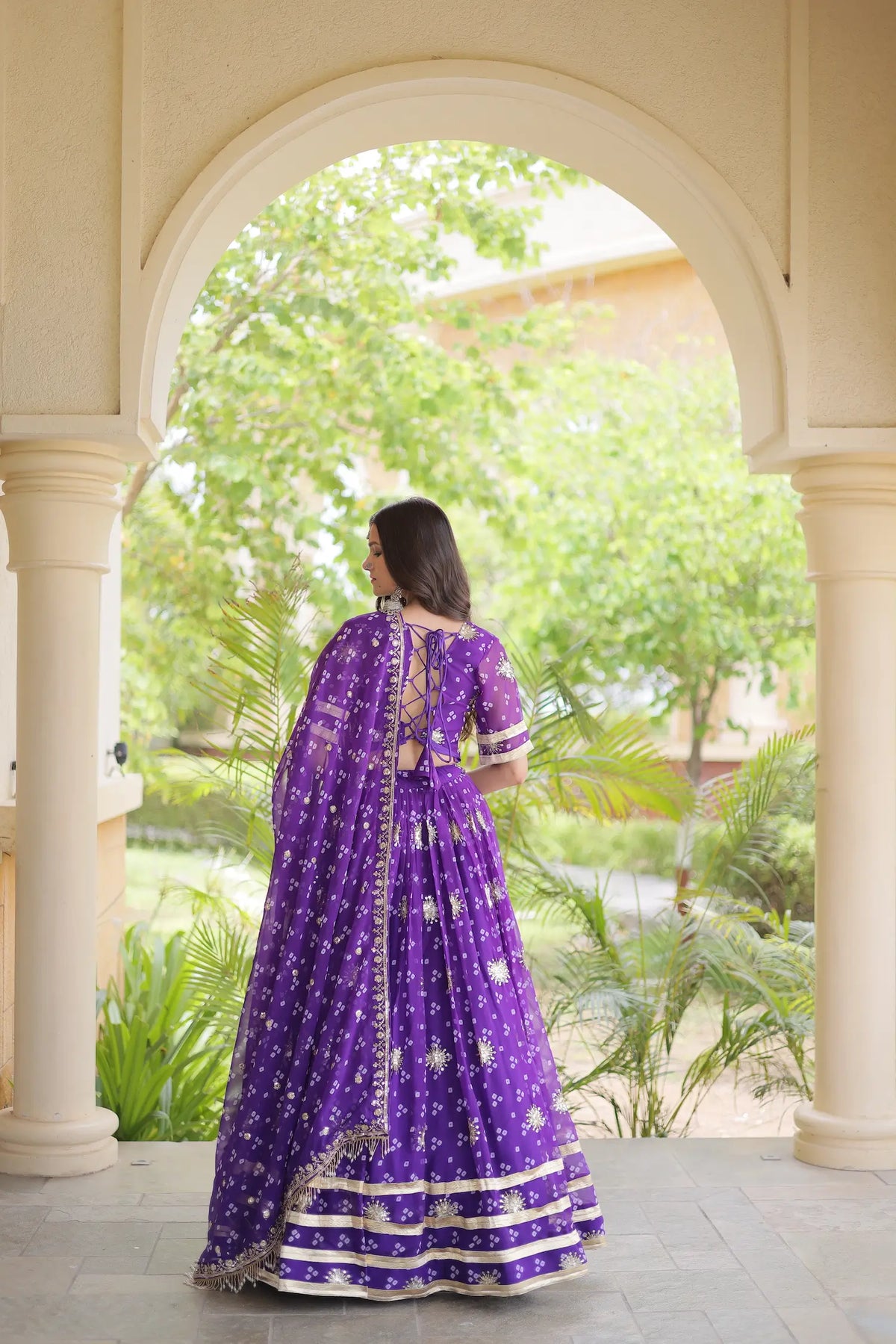4 Meter Flair | Purple Embroidered Garba Chaniya Choli With Dupatta