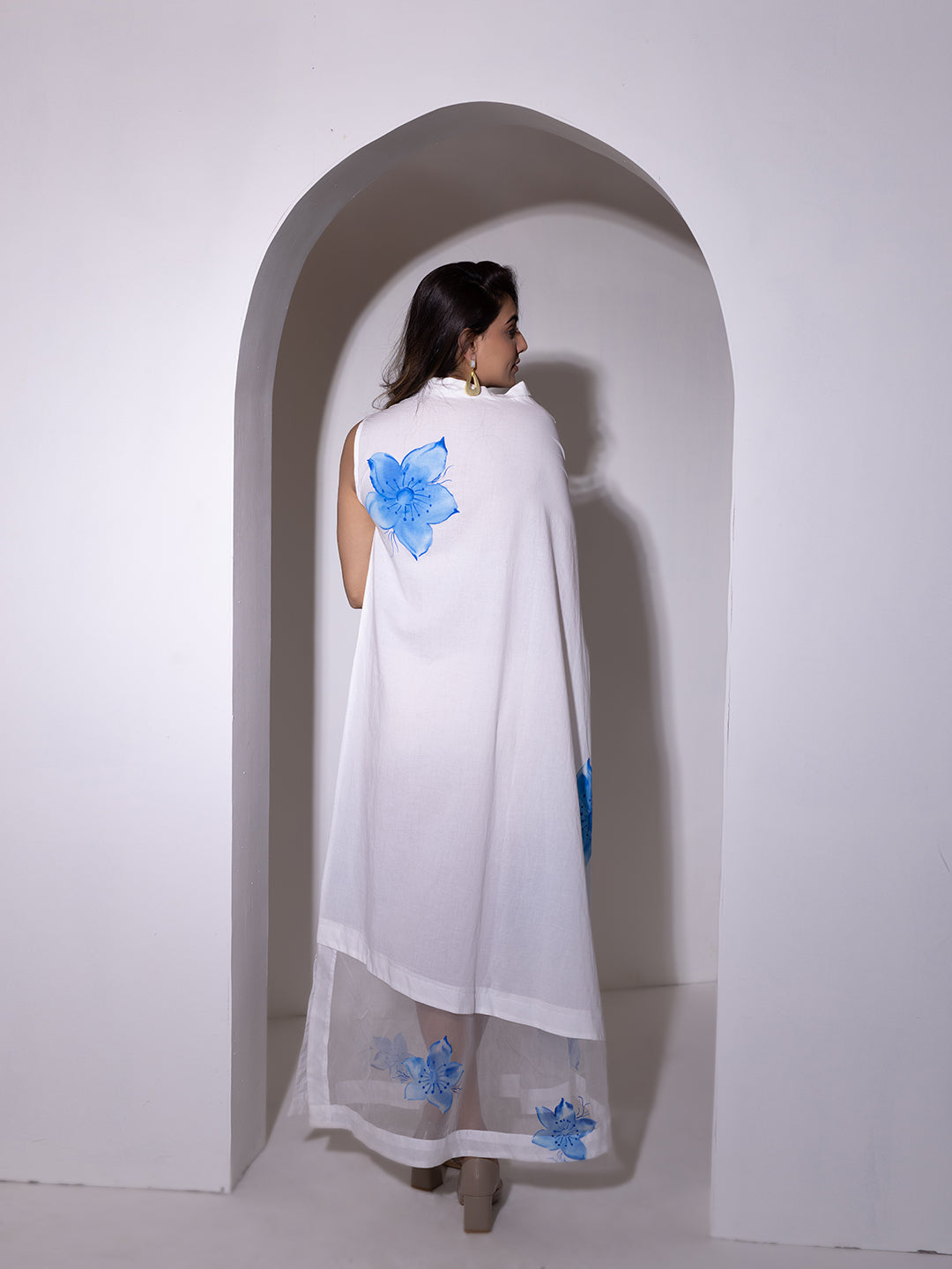 Lucent White Brush Paint Dress